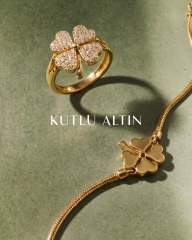 Dört yapraklı yonca, bilinen en eski uğur sembollerinden biri. 🍀 
Kutlu Altın'da bu uğuru, yüzük ve bileklikle hayatınız